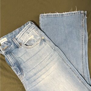 KanCan Light Blue High-Rise Flare  Cropped Jeans